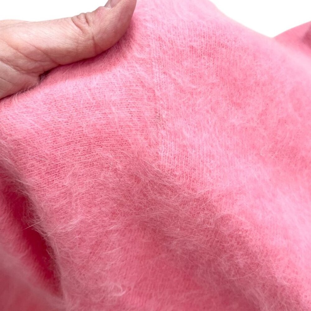 Vintage Toni Ann Pink Angora Wool Sweater Size 40 Fuzzy 1970s - Picture 7 of 9